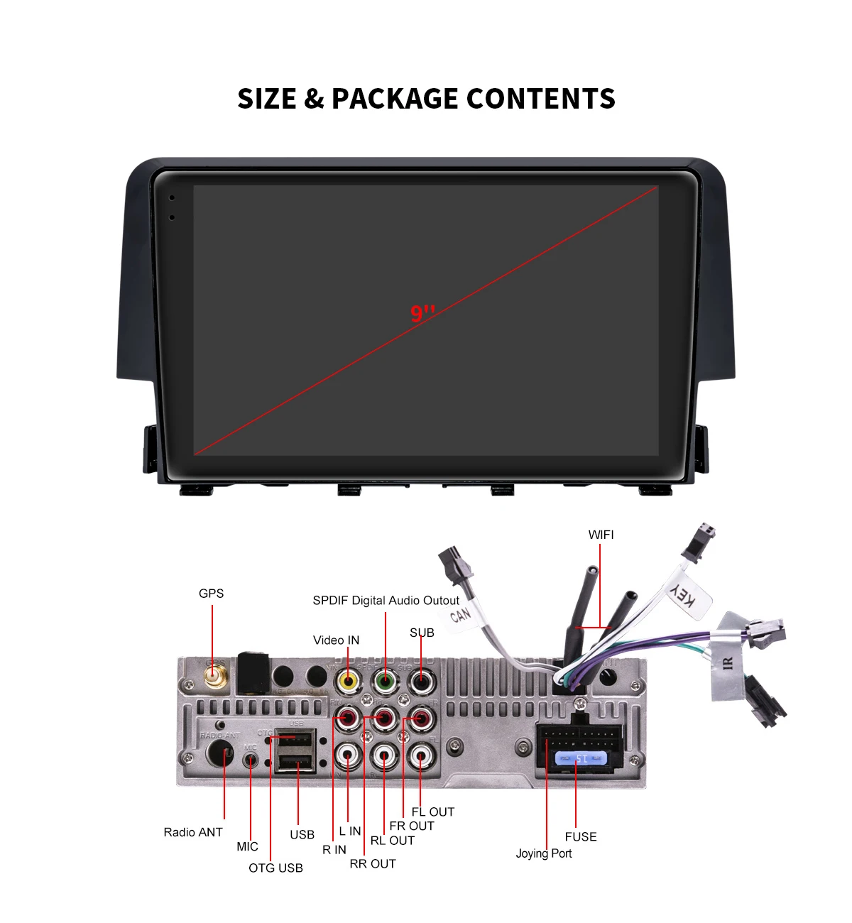 Clearance DSP 9" Android 8.1 Car Multimedia Radio for Honda Civic 2016-2018 GPS Mirror Link Subwoofer Stereo WiFi 4G SIM DVR OBD DAB AUX 22