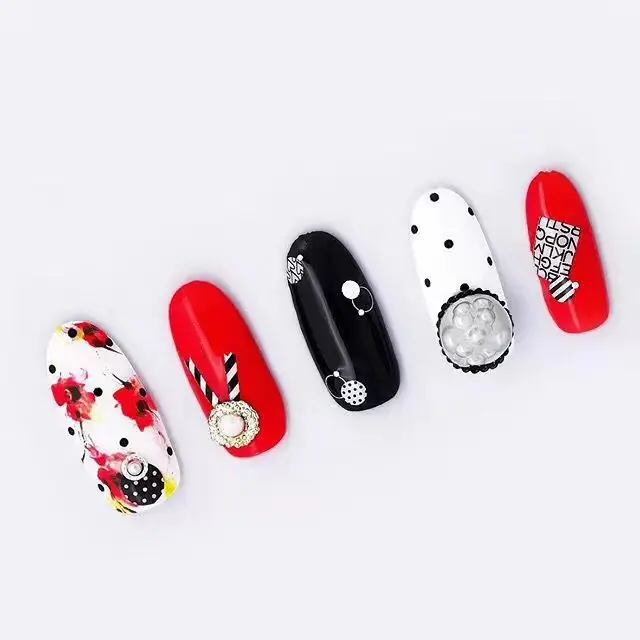 Newest MG505-02 lable design nail stickers 3d Japan Korea style nail decals self-adhesive DIY nail decoration tools