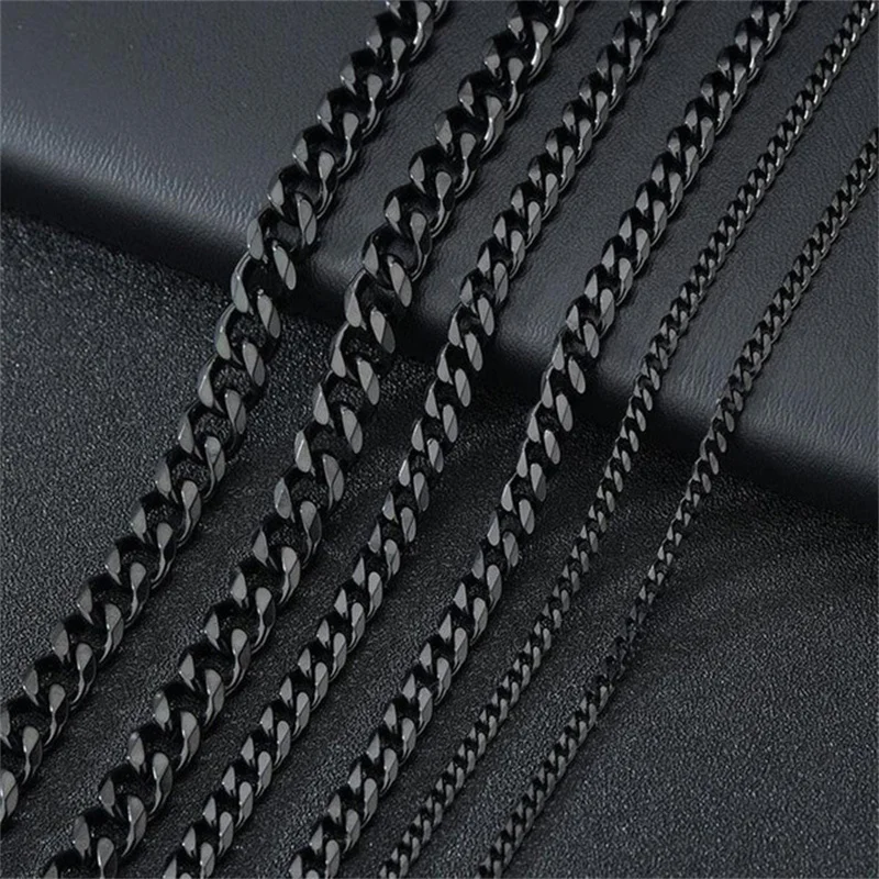 2021 Classic Men Necklace Width 3 To 7 MM Stainless Steel Long Necklace For Men Women Chain Jewelry 6