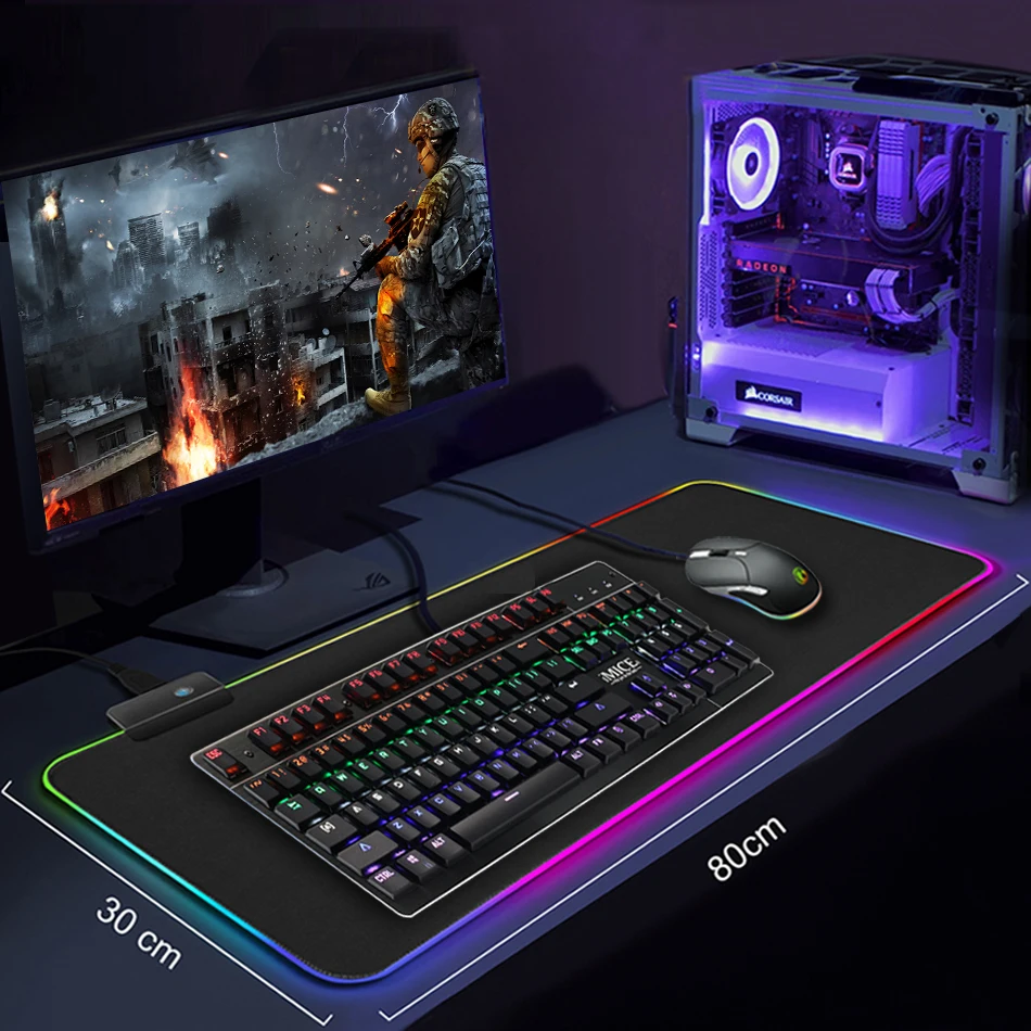 Коврик для мыши игровой коврик геймерский RGB большой XXL Настольный компьютерная