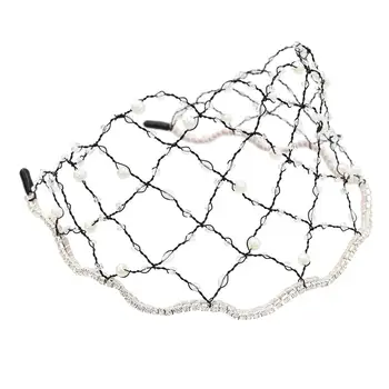 

Luxury Baroque Pearl Crowns Head Buckle Crystal Mesh Women Bridal Head Jewelry Headband Headpiece Tiaras Crowns Jewellry