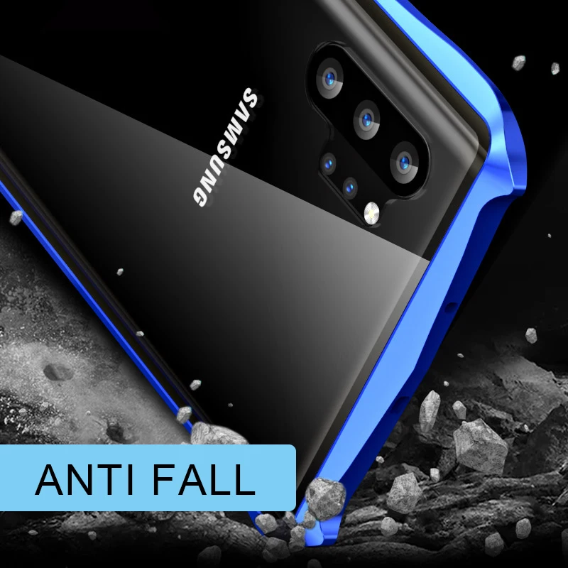 Металлический магнитный чехол для samsung Galaxy Note 10 Plus, полный защитный чехол из закаленного стекла для samsung Note 10 10+ чехол на магните