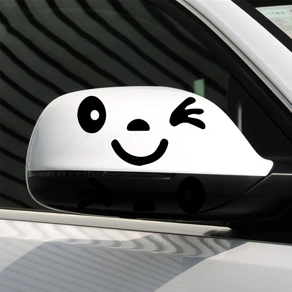 

Fun Smile Auto Stickers On The Car Creative Auto Decorative Decals Car Door Handle Vinyl Car Body Decals