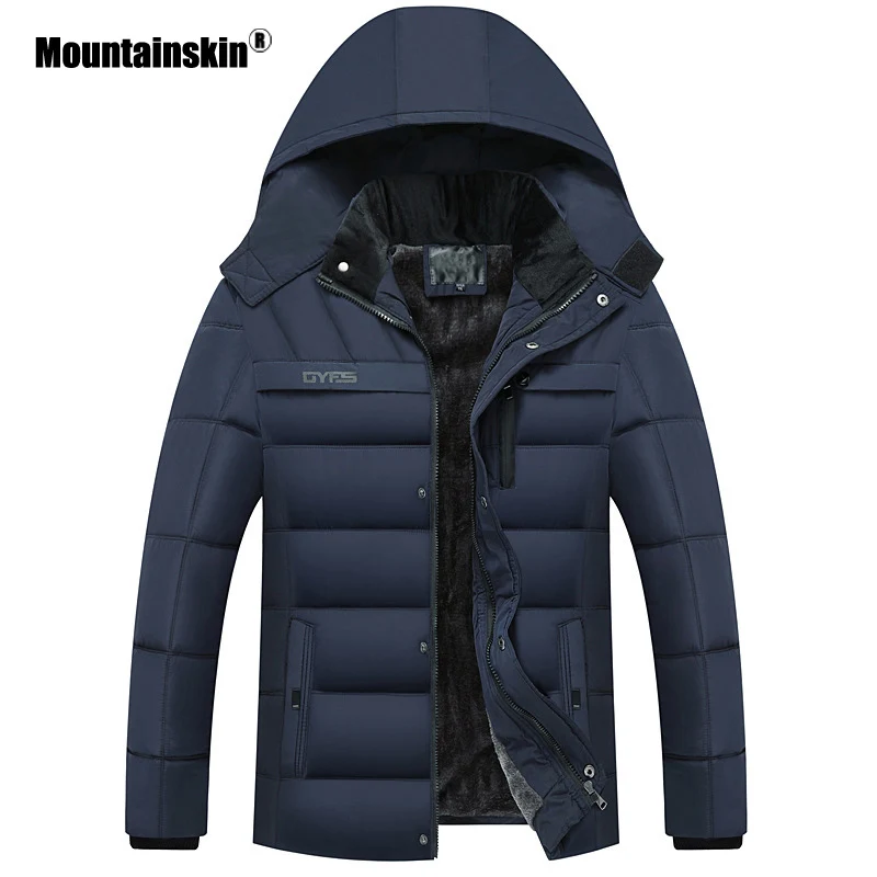 Мужская повседневная куртка Mountainskin теплая ветрозащитная с капюшоном бархатная