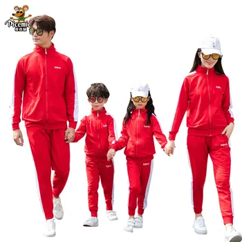 

Family Matching Outfits Mother Daughter Jacket Pants Set Spring Autumn Father Son Clothes Set Family Clothing Men Women Children