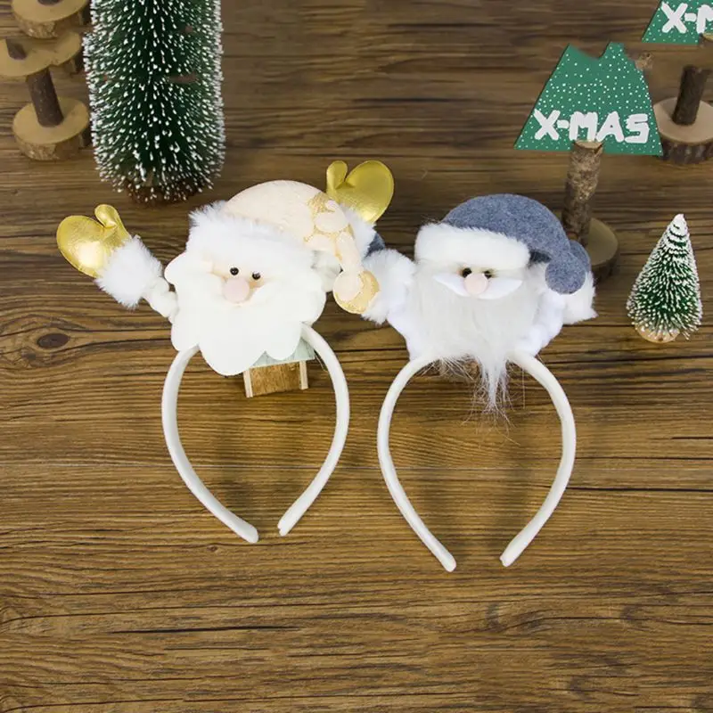 Рождественский обруч для волос для взрослых и детей с изображением колобка Санта Клауса; карнавальный костюм; повязка на голову с милым рисунком; праздничные вечерние подарки