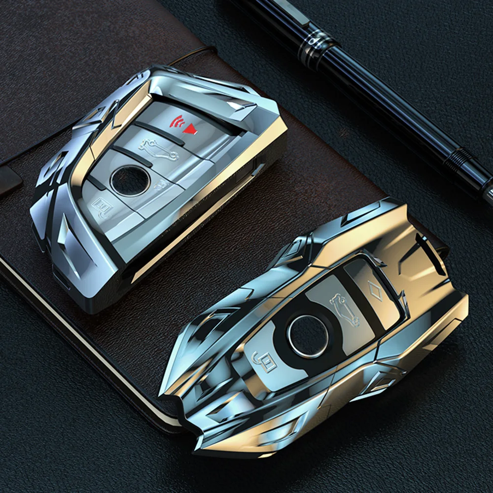 

Unique Mecha Appearance Zinc Alloy Car Key Case Shell for BMW X5 F15 X6 F16 G30 7 1 2 5 Series G11 X1 X5 F48 218i Key protection