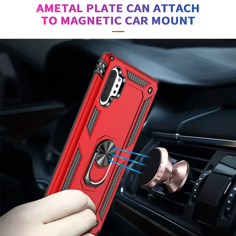 50PCS/LOT Shockproof Armor Phone Case For Samsung Galaxy Note 8 9 10 Plus S8 S9 S10 Plus S10E 5G With Car Ring Bracket