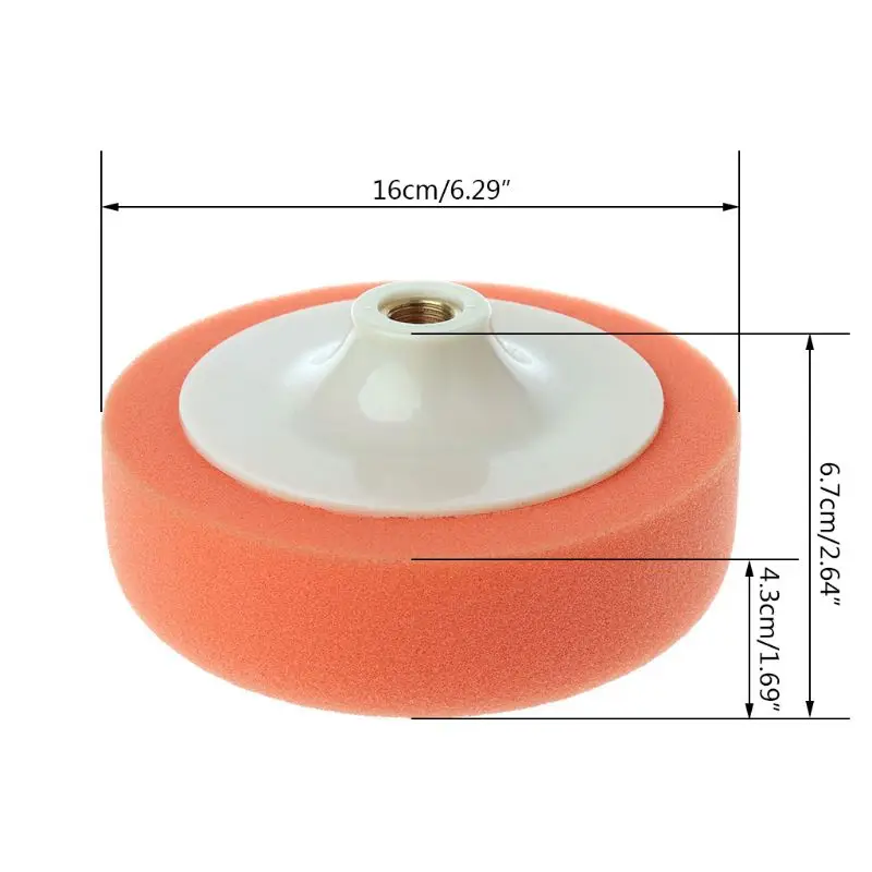 6 Inch 15cm Auto Car Polishing ing Polishing Pad Sponge Wheel Waxing Orange N84F