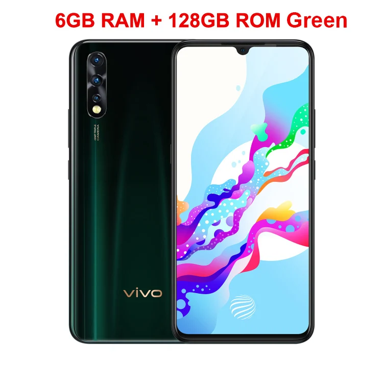 vivo Z5 мобильный телефон 6,3" Amoled экран 6 ГБ ОЗУ 64 Гб ПЗУ Восьмиядерный процессор Snapdragon712 Android 9 22,5 Вт зарядка смартфон - Цвет: Green 6GB 128GB