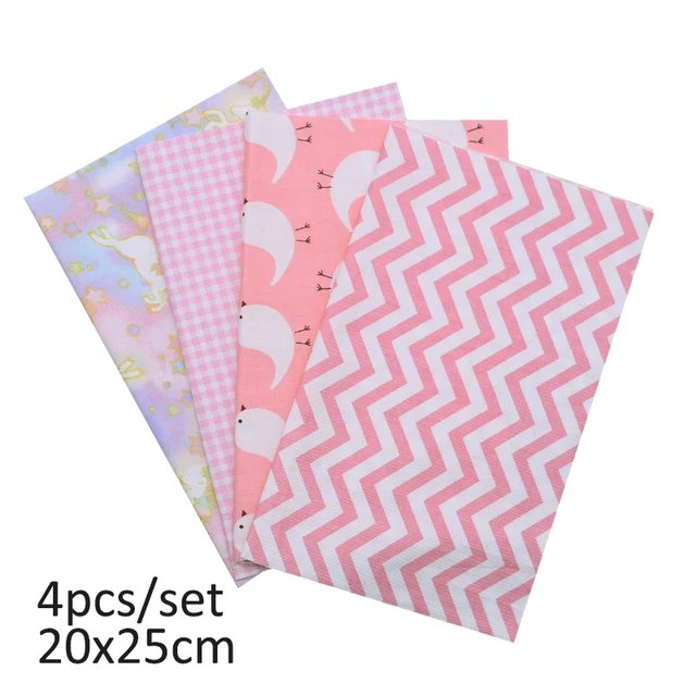 20cmx25cm and 25cmx25cm Cotton Fabric Printed Cloth Sewing Quilting Fabrics for Patchwork Needlework DIY Handmade Material 4pcs 20x25cm
