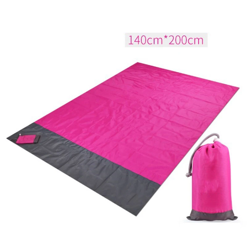 Одеяло для пикника на открытом воздухе, портативный коврик для кемпинга, водонепроницаемый Пляжный Карманный плед с 4 якорями, компактная сумка для хранения
