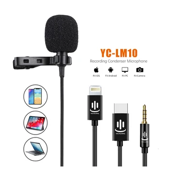 

Mini Lavalier Microphone YC-LM10 Phone Audio Video Recording Condenser Microphone for iPhone 8 7 6 5 4S 4 ipad Huawei Sumsang
