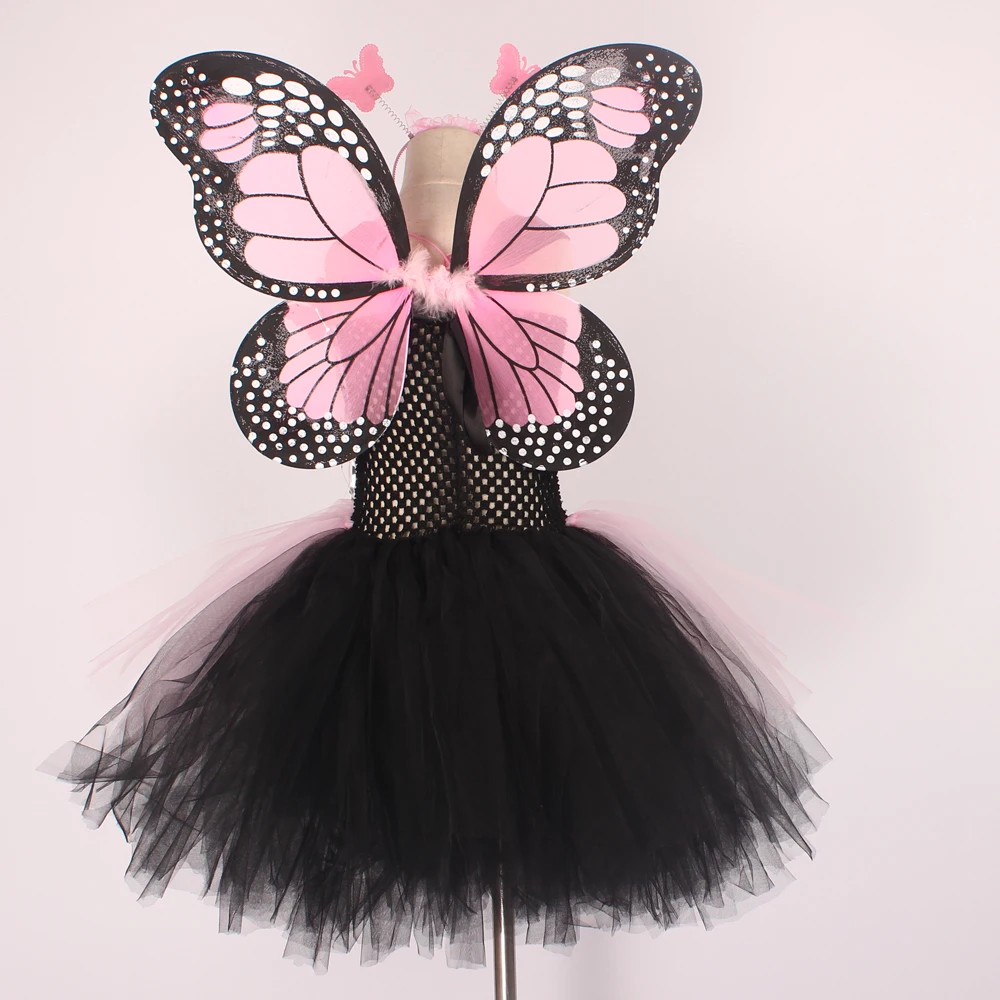 Children Girls Tulle Tutu Dress Butterfly Fairy Kids Ballet Tutus with Butterfly Wing Costume Set Children Christmas Party Dress (16)