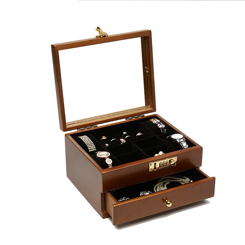 

Luxury Fashion Wooden Watch Jewelry Accessories Storage Organizer Box Case Jewellery Wedding Packaging Gift Casket