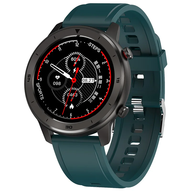 Green Silicone Мужские Смарт-часы Timewolf с большим экраном, IP68, водонепроницаемые Смарт-часы, Android, кровяное давление, пульсометр, Смарт-часы для мужчин, для IOS телефона - Цвет: Green Silicone