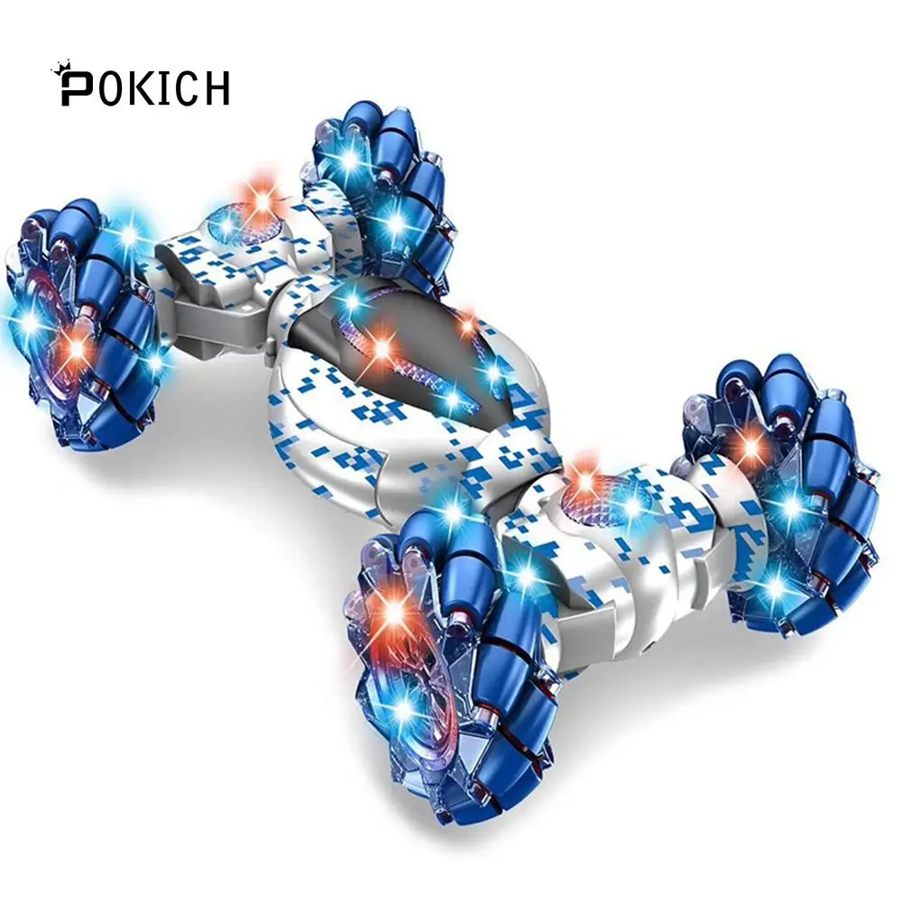 Pokich Remote Control Stunt Car Gesture Sensor Control RC Car Off-Road Vehicle Double Side Driving Stunt Car for Kids