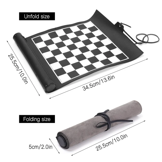 Buy Online Best Quality Portable Chess Checkers Roll Up Game Board Chess Game Adults Kids Chess Board Game For Travel Home School Puzzle Game 2021 New