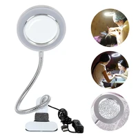 Microblading Tattoo 8X Magnifying Nail Art USB Cold Light Led Non Slip Equipment Clamp Table Glass Lamp For Beauty Salon 1
