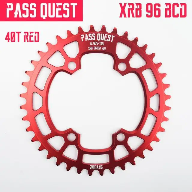 Пасс QUEST 96BCD MTB узкая широкая цепь/цепь кольцо 34 T/36 T/38 T/40 T/42 T/44 T/46 T/48 T велосипед deore xt передняя Звездочка шатун - Цвет: 40T RED