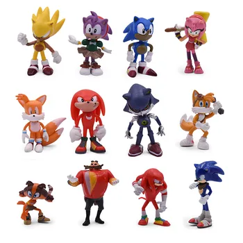 

12Pcs/Set Sonicing Figures Toy Pvc 7cm Toy Sonicesly Shadow Tails Characters Figure Toys Building blocks Christmas Gifts