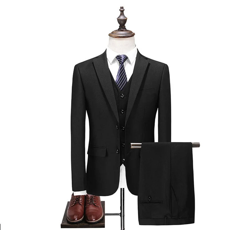 29 цветов Slim Fit мужской костюм из 3 предметов свадебное платье мужской повседневный деловой пиджак Свадебный Выпускной костюм жениха одежда смокинг