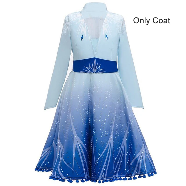 Girls Elsa Dress Carnival Cosplay Kids Dresses For Girls Snow White Elegant Party Princess Dress Children Clothing 4 6 8 12 year - Цвет: Blue