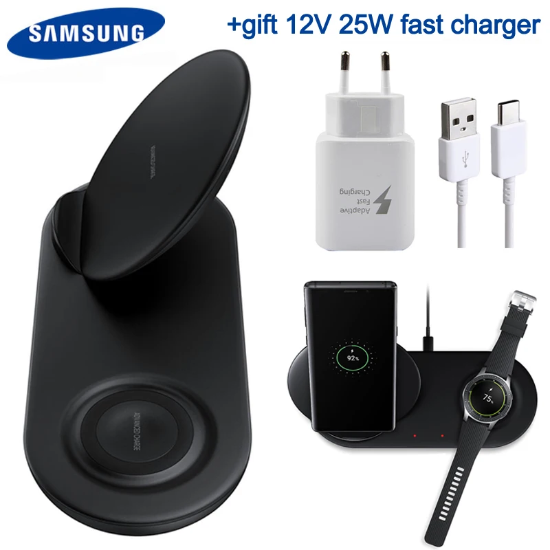 

Original Fast QI Wireless Charger Dual Pad EP-N6100 For Samsung Galaxy Note9 Note 10 Plus S10 Plus S10e Watch Gear S2 S3 S4