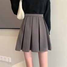 

Pleated Suit Mini Skirt Women 2022 Autumn Winter Retro High Waist OL Style Sexy Harajuku Shoet Skirt Young Women Girls SXHBSQ628