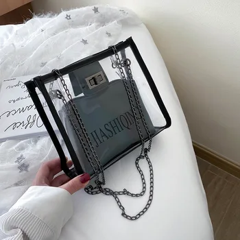 

Shoulder bag fashion transparent chain messenger bag female bag 2020 new trendy Korean all-match bag