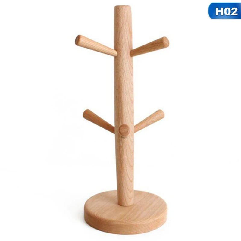 Деревянная подставка для кофейных чашек из бука, деревянная подставка для дерева, 6 подставка для чашки кружки, столешница, подставка для хранения, полки для кружек, вешалка для кухни