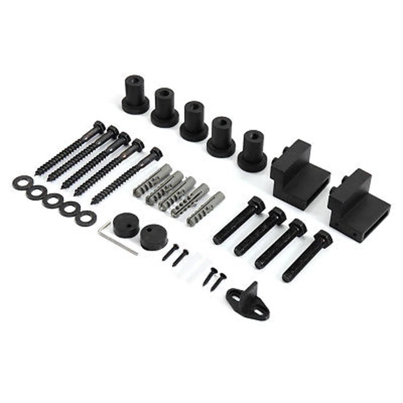 

1 Set Track Rail Kit Carbon Steel Sliding Barn Door Hardware Track Rail Kit Wall Mount Black High Quality