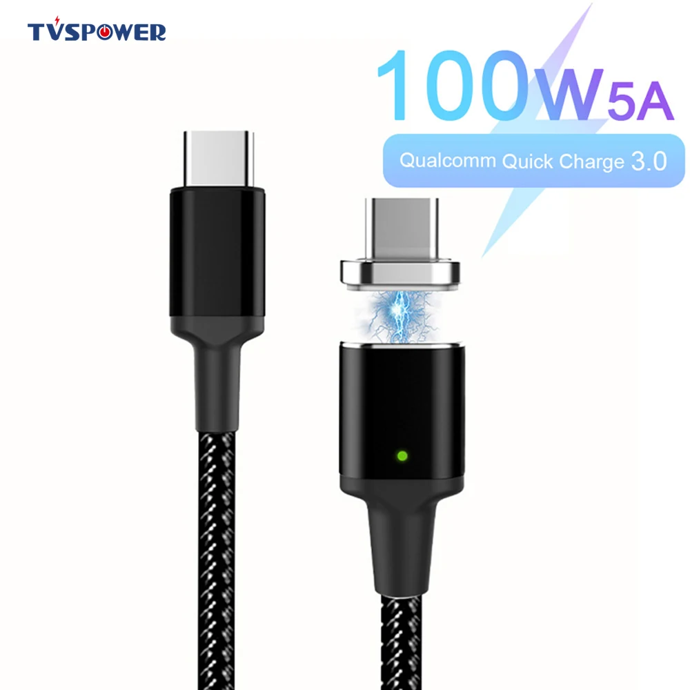 Type-C к USB C магнитной быстрой зарядки данных 1,8 м USB-C кабель 20 в/5A PD E-MARK 100 Вт для iPad MacBook Pro/Air 87 Вт адаптер для ноутбука