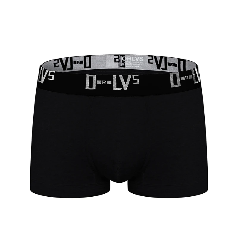 ORLVS Брендовое Мужское нижнее белье сексуальные боксеры для мужчин быстросохнущие хлопковые сексуальные мужские прозрачные трусы боксеры Cueca Tanga OR210 - Цвет: Black