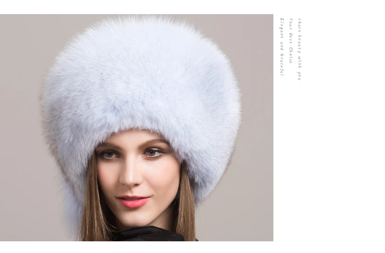 Зимняя женская меховая шапка, шапки из натурального Лисьего меха, головные уборы для русской улицы, шапки-бини для девочек, шапка для снежной погоды, элегантная женская шапка