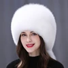 Winter Fur Hat Women Natural Raccoon Fox Fur Russian Hats Winter Outdoor Thick Warm Bomber Ears Caps ► Photo 3/6