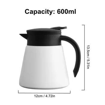 

New Stainless Steel Double Wall Thermal Insulation Pot European Style Home Large Capacity Portable Coffee Vacuum Insulated Jug 6