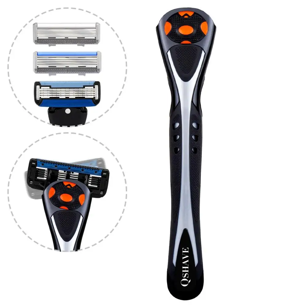 Qshave Black Spider Man Manual Shaving Razor Handle 1 pc