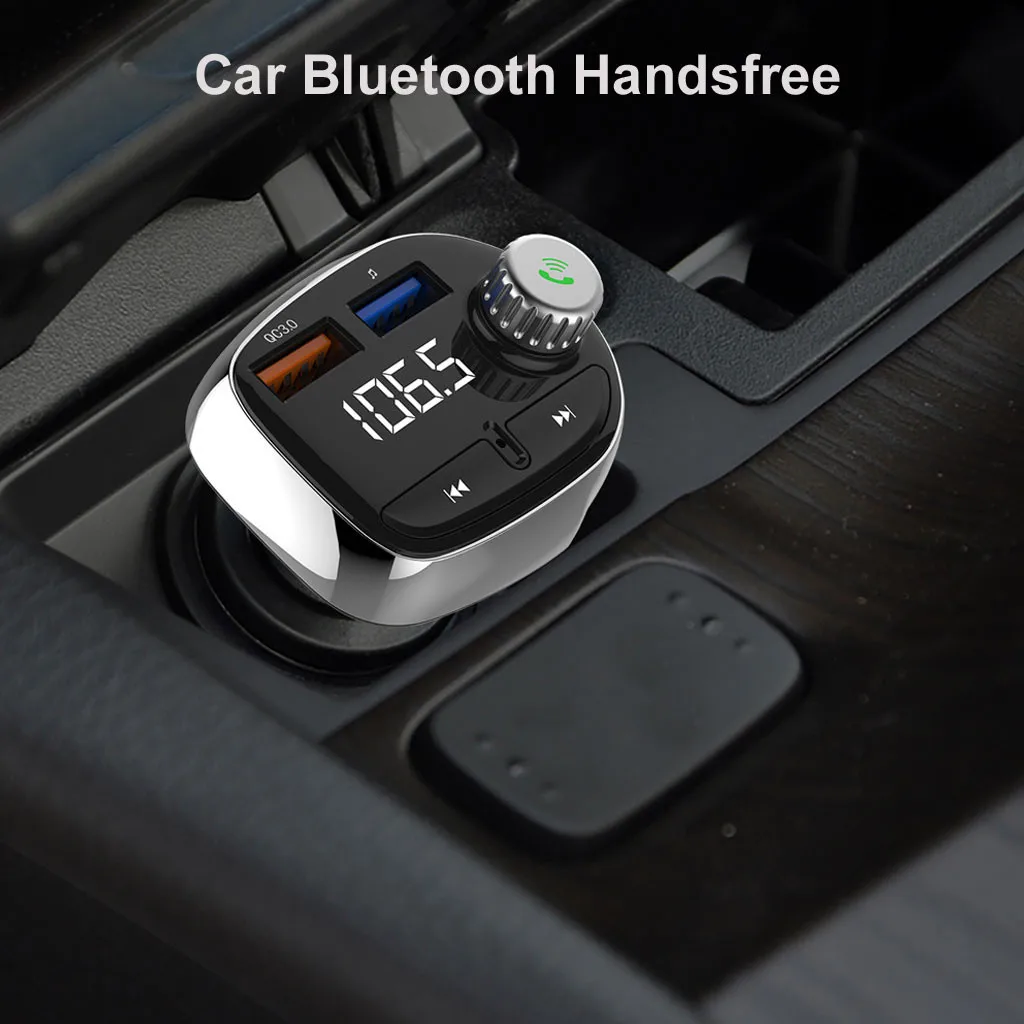 

kongyide Car Charger 5V 3.1A Car Wireless For Bluetooth FM Transmitter 2 USB Quick Charger Adapter For Cell Phone