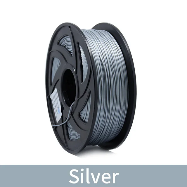 Silver 3d принтер 1 кг 1,75 мм PLA нити печатные материалы красочные для 3d принтер Экструдер ручка Радуга пластиковые аксессуары красный серый - Цвет: Silver