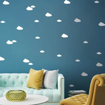 

48 Pcs / Set Cartoon Clouds Wall Stickers Self-adhesive Kids Rooms Decoration Art Wallpaper Mixed Size 2 - 8cm PVC Wall Decals