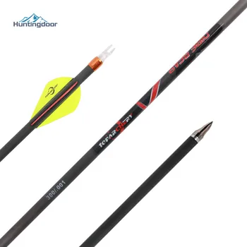 

6PCS Pure Carbon Arrows Spine 300/350/400 Length 32 Inch Diameter 6.2mm Replaceable Arrowhead for Achery Recurve Bow Shooting