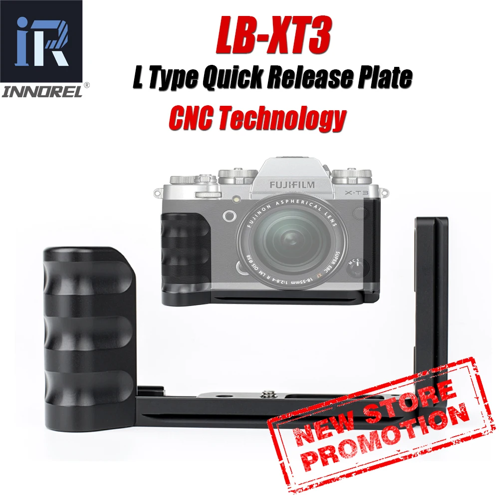 

INNOREL LB-XT3 Aluminum Alloy Quick Release Plate Vertical Shooting Bracket Hand L Plate With 1/4 Tripod Screws For Fujifilm-XT3