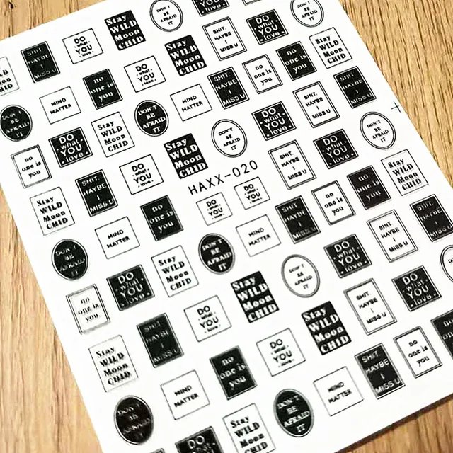 Newest MG505-02 lable design nail stickers 3d Japan Korea style nail decals self-adhesive DIY nail decoration tools hanyi 020