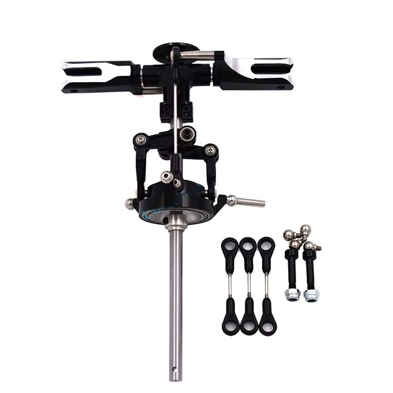 1Set RC Heli V2 Rotor Blade Head Assembly Flybarless Aluminum Rotor Wing Head Parts for RC Helicopter Align 450 Pro