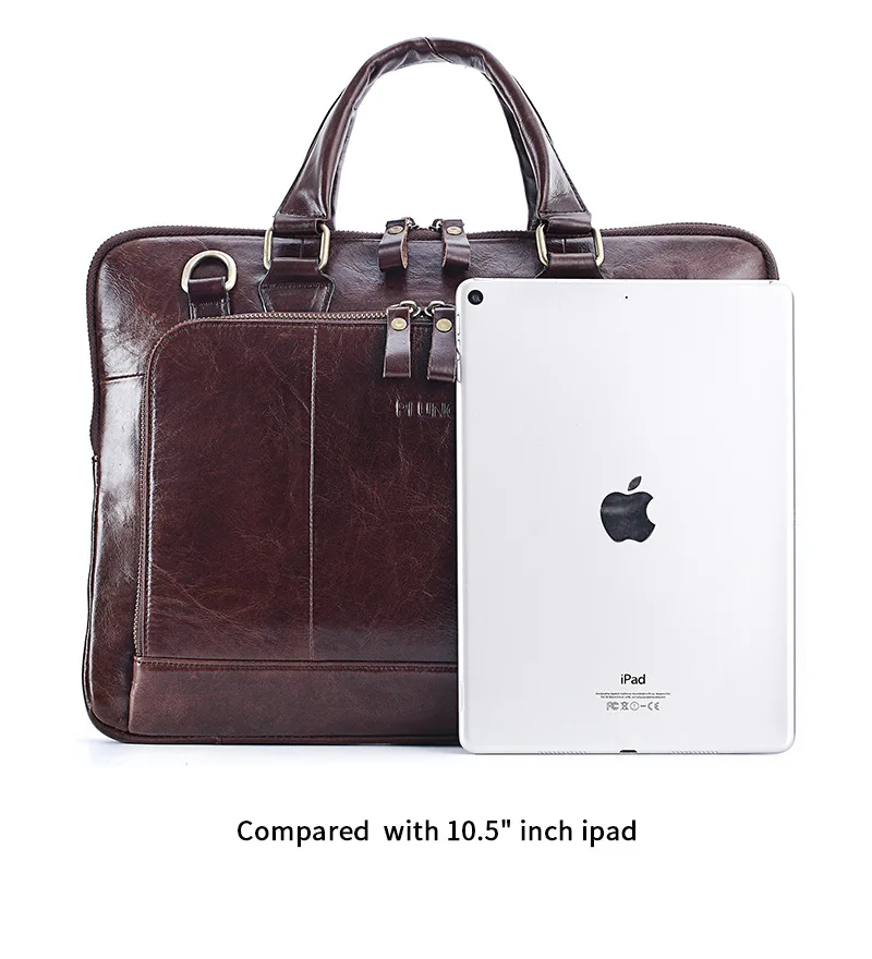 New Vintage Cow Genuine Leather Business Men's Briefcase Male Briefcase Shoulder Bag Men's Messenger Bag Tote Computer Handbag