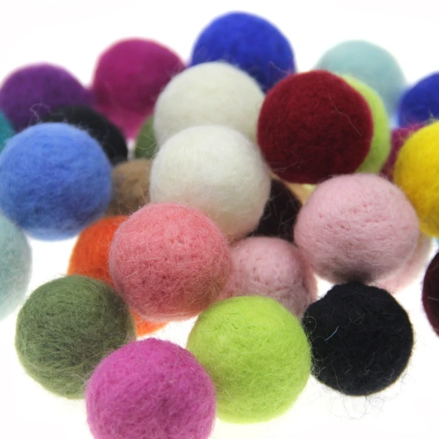 20pcs/lot 1.5cm/2cm/3cm Wool Felt Balls Round Wool Felt Balls Pom Poms  Mixed color wholesale 7 Colors