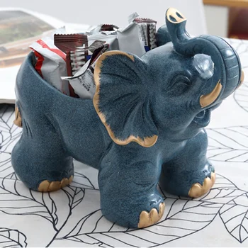

Exquisite Cute Resin Elephant Key Pen Holder Storage Box Desk Organizer Accessories PI669