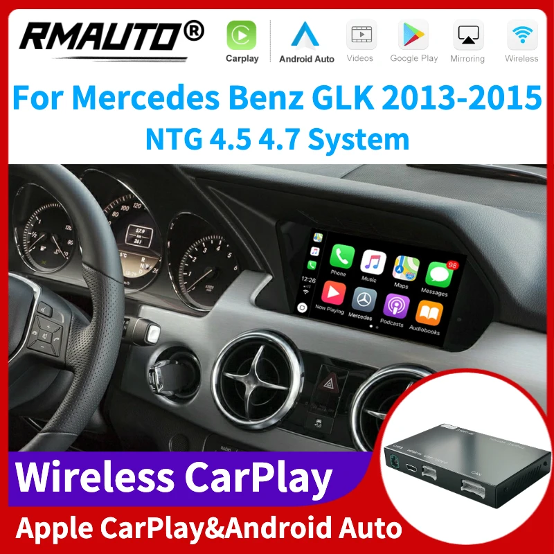 

RMAUTO беспроводной Apple CarPlay NTG 4,5 4,7 для Mercedes Benz GLK 2013-2015 Android Авто Mirror Link AirPlay автомобильные аксессуары