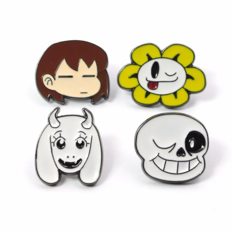 Игра Undertale брошь Frisk Toriel Sans Chara Flowey милый забавный мультфильм металлические броши модная новинка персонализированные ювелирные изделия подарок